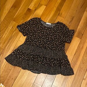 Floral Black Woman Teen/Juniors Top